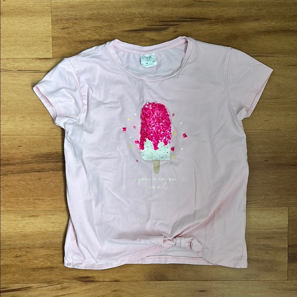 Zara Kids | Pink Ice Cream Graphic Kids T-Shirt